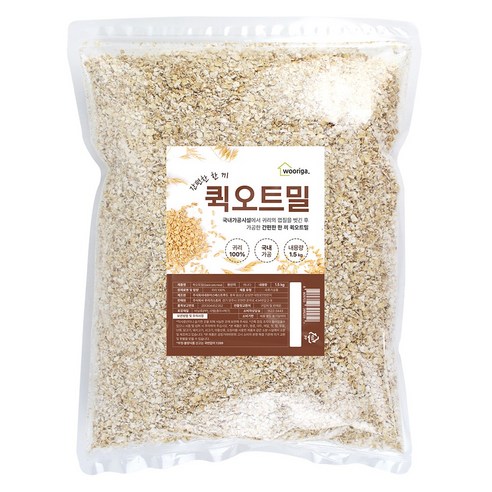 우리가스토리 압착 귀리 퀵오트밀, 1.5kg, 1개