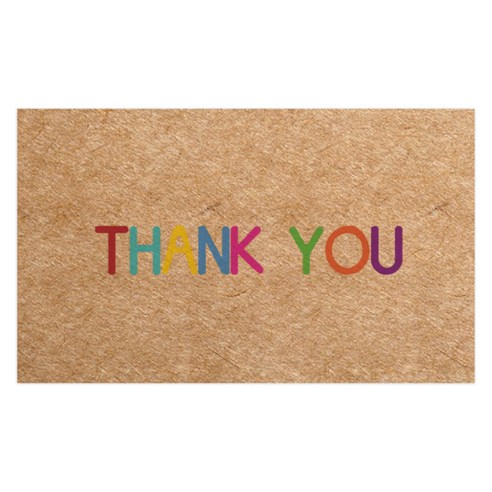 꼬까 크라프트지 감사 thank you 카드, 06, 100개