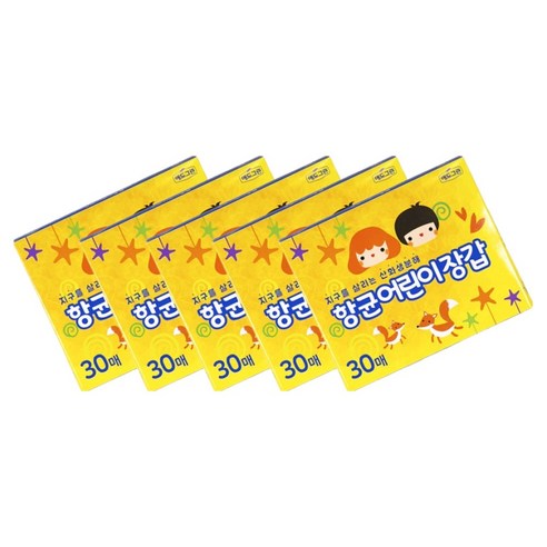 애드그린 UH홈데코 항균 일회용 어린이 비닐장갑, 30개입, 5개