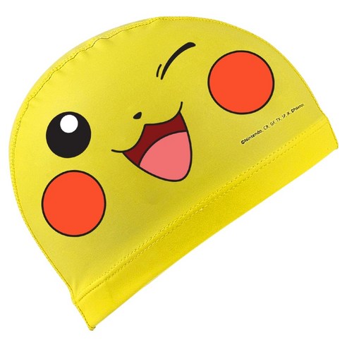 VECLE 아동용 포켓몬스터 우레탄 코팅 페이스타입 수영모자 피카츄, 1개, 옐로우