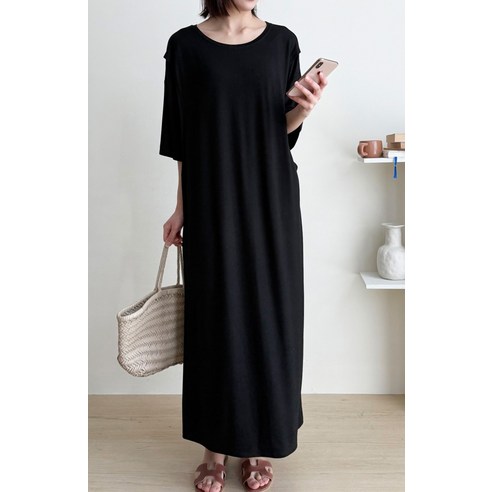 편안함과 스타일을 한번에, 블룸마터니티 루즈핏 수유 원피스