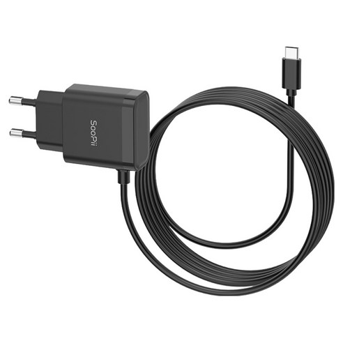 수피 C타입 군대 반입가능 일체형 18W 퀵차지 고속 충전기 2m, 블랙, 1개