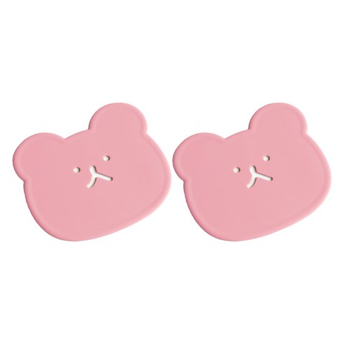에이드엘 펀칭베어 실리콘 컵받침, 인디핑크, 2개