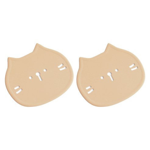 에이드엘 펀칭캣 실리콘 컵받침, 밀크티, 2개