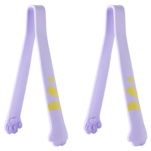 이지실리 실리콘 캐치캣 고양이 주방집게 중 19cm, 퍼플, 2개