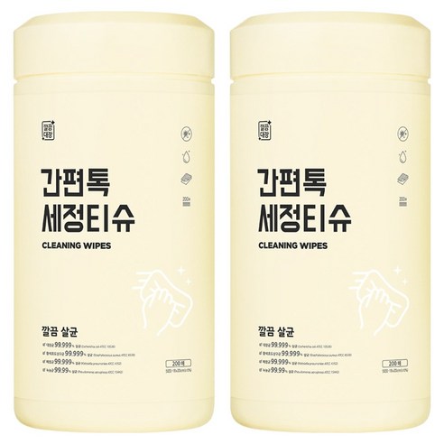 깔끔대장 간편톡 세정티슈 200p, 2개