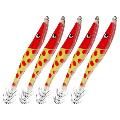 싸파 더블킬 이카스타 오모리 슷테 한치에기 루어, 빨강땡땡이, 80g, 5개