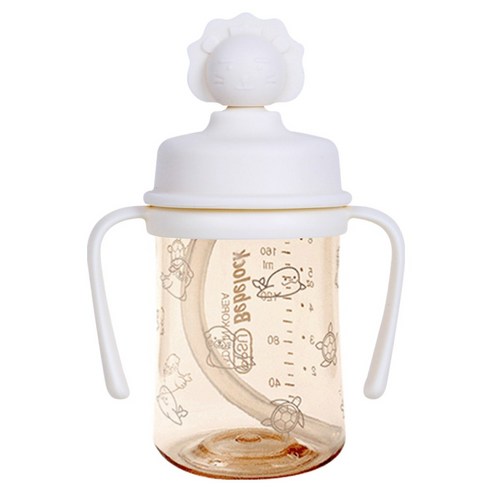 베베락 유아용 PPSU 실리콘토퍼 빨대컵 210ml, 크림, 1개