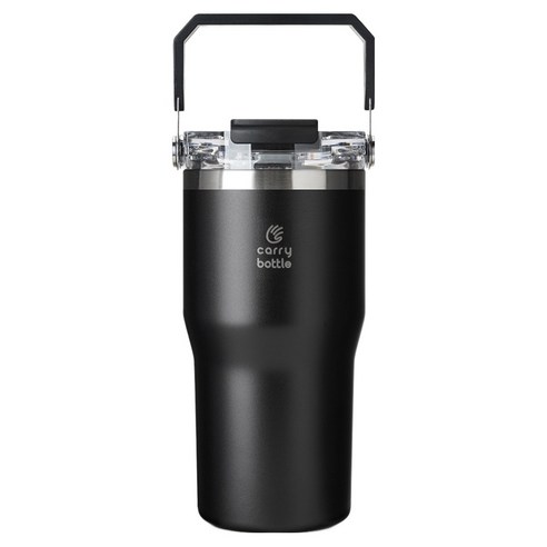 캐리보틀 듀얼플로우 탑핸들 텀블러, 블랙, 1개, 630ml