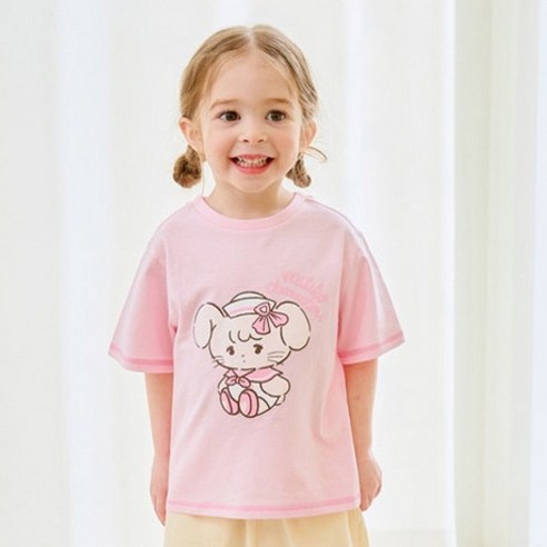 몰리멜리프렌즈 미코캐릭터즈 여아용 통기성 마린 반팔 티셔츠