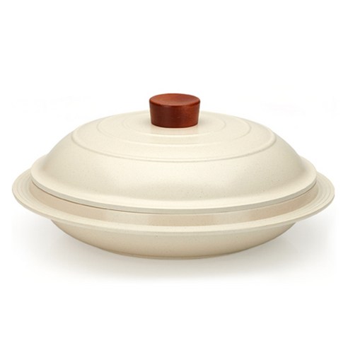 비자트 인덕션 세라믹 가마전골, 아이보리 + 마블, 1개, 28cm