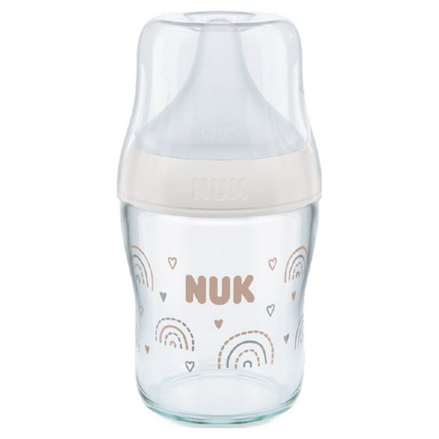 누크 유아용 퍼펙트매치 유리젖병 + 젖꼭지 S 세트, 레인보우, 1세트, 120ml