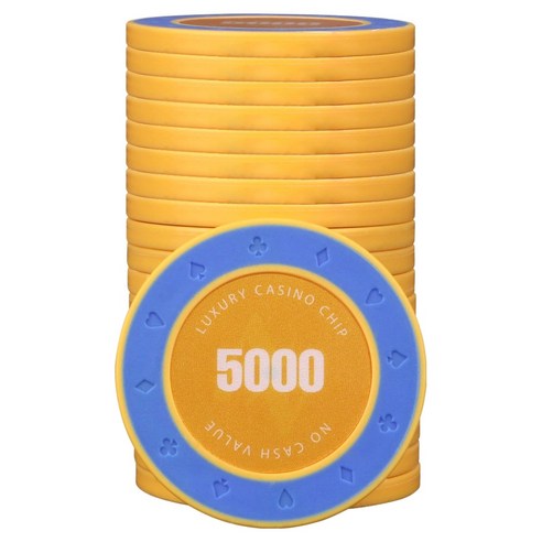 AAHM 16G 엣지 포커칩 5000, 옐로우, 25개