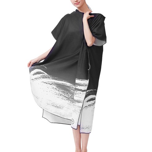 타포니 비치 후드 판초, 블랙웨이브, 1개