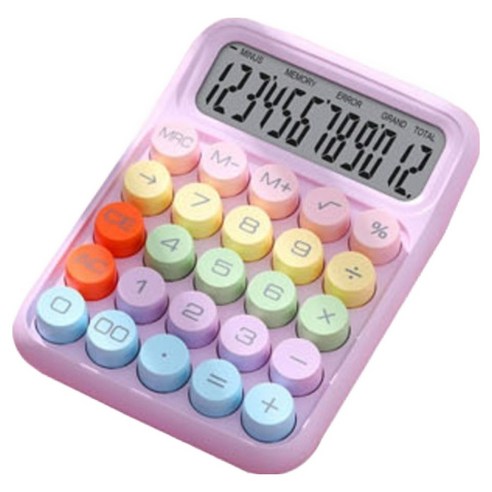 틱틱붐 레트로 파스텔 컬러 기계식 계산기, 레인보우 퍼플, 1개