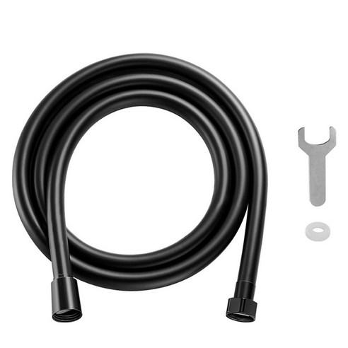 고씨네 퓨어바스 PVC 줄꼬임 물때방지 샤워호스, 블랙, 2m