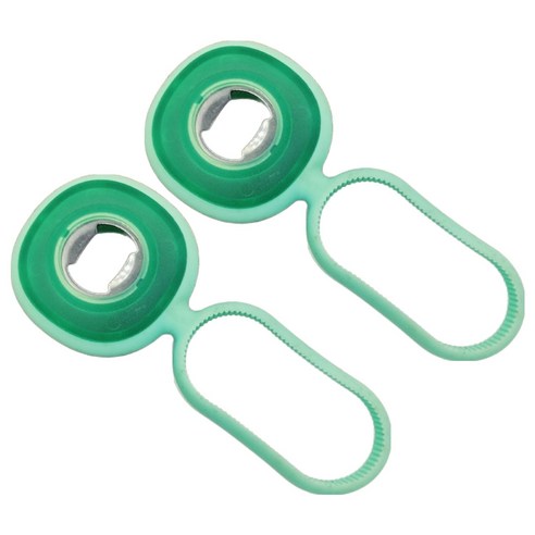 캔 병 뚜껑 따개 3 in 1 핸드 실리콘 오프너, 2번 그린, 2개