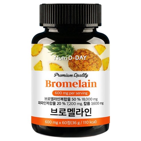 뉴트리디데이 브로멜라인 파인애플 파파인 36g, 60정, 1개