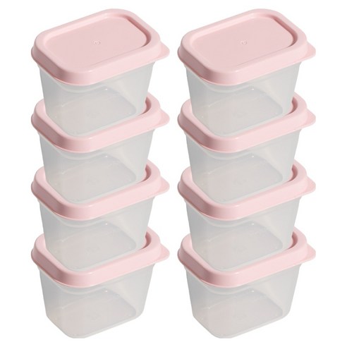 비트리 휘어지는 냉동실 정리용기 시즌2 핑크 미니 소스 이유식 큐브용기 100ml, 8개, 1개입