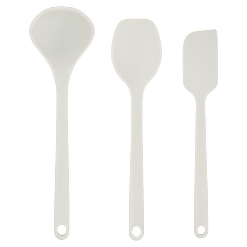 베르덴 스탠드업 미니 이유식 조리도구 3종 세트, 크림, 1세트, 스패츌라 + 요리스푼 + 국자