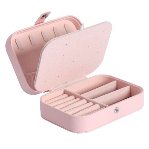 세컨드베스트 사각 이중 보관 악세사리보관함 16 x 11 x 5 cm, 핑크, 1개