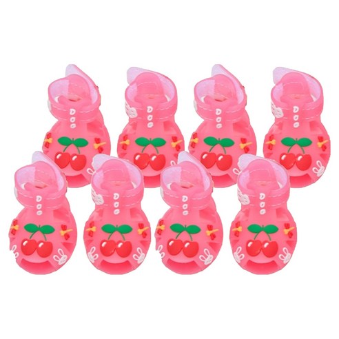 올치 강아지 깡총체리 미끄럼방지 신발, 핑크, 4개