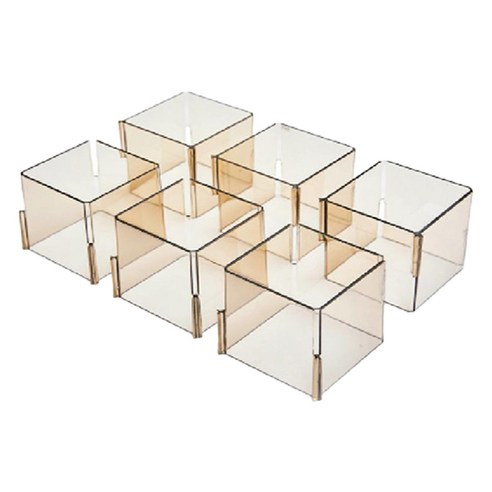 안다미 옷장 칸막이 정리함 다용도 수납 보관함 7 x 7 x 6 cm, 라이트골드, 6개