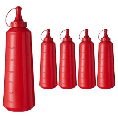 일상속반짝 빨간 끈캡 케찹 초장통, 5개, 700ml
