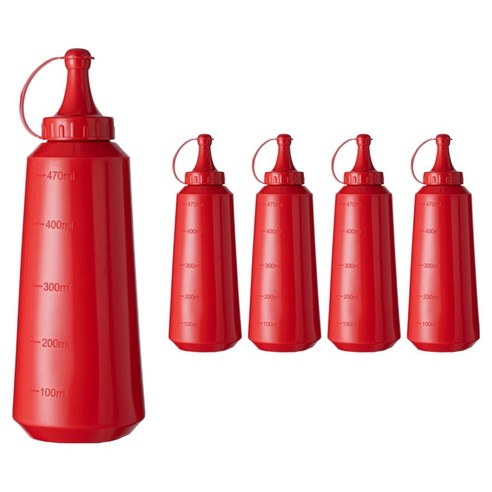 일상속반짝 빨간 끈캡 케찹 초장통, 5개, 470ml