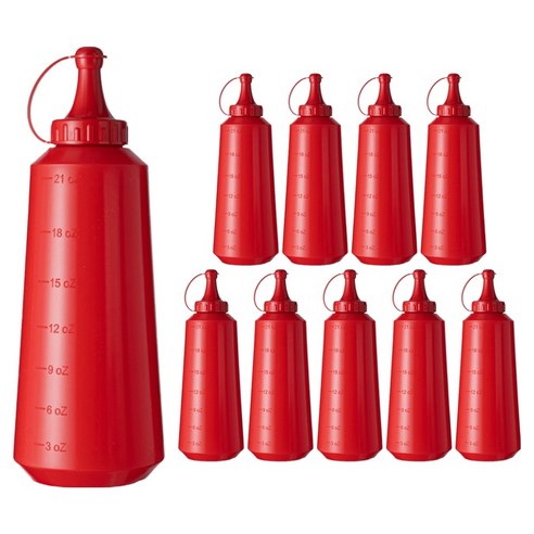 일상속반짝 빨간 끈캡 케찹 초장통, 10개, 600ml