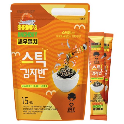 김대감 스틱 김자반 새우멸치 15p, 150g, 1개