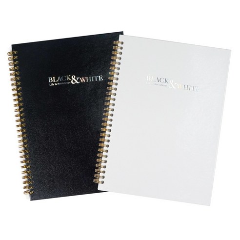 OXFORD 블랙앤화이트 하드커버 좌철 스프링노트 B5 80p, 단품, 1개