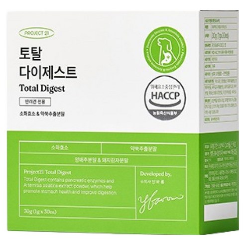 프로젝트21 강아지 토탈 다이제스트 영양제 30p, 소화기능/췌장/위개선, 1개