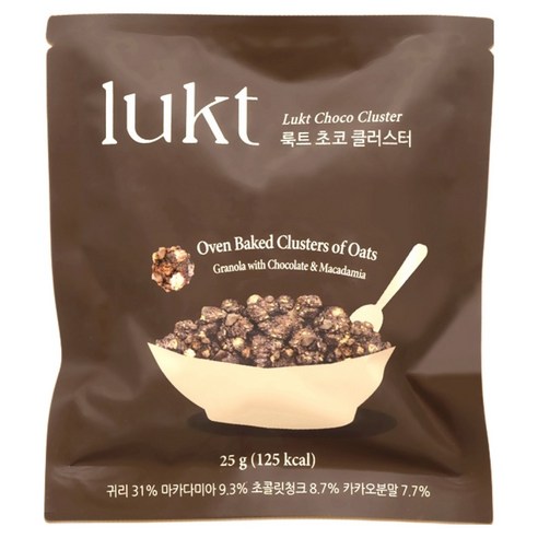 LUKT 초코 클러스터 그래놀라, 25g, 1개