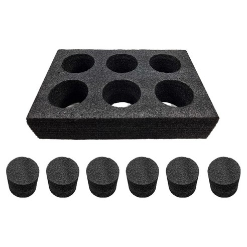 자전거 오토바이 배달 가방 6구 컵홀더 + 고정폼 6p 세트, 블랙