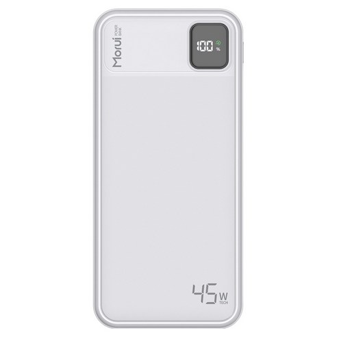 모루이 45W PPS 초고속충전2.0 대용량 보조배터리 20000mAh, 화이트, MT-45