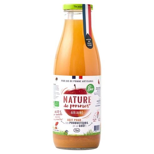 네이쳐 유기농 아리안 착즙 사과주스, 1개, 750ml