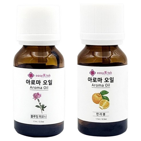 이지미톡 아로마 오일 방향제 원액 2종 x 17ml 세트, 1개, 블루밍피오니, 한라봉