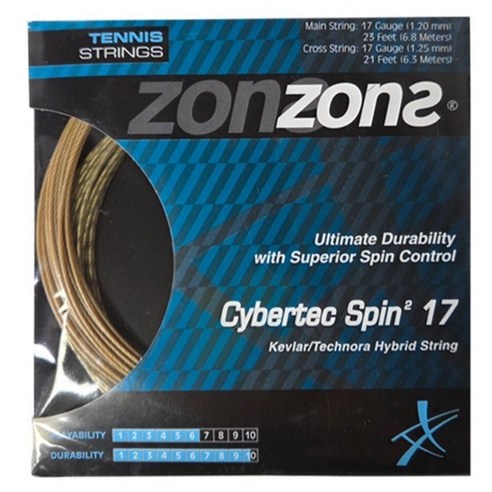 존스 Cybertec Spin 17 테니스 스트링, 네추럴, 1개