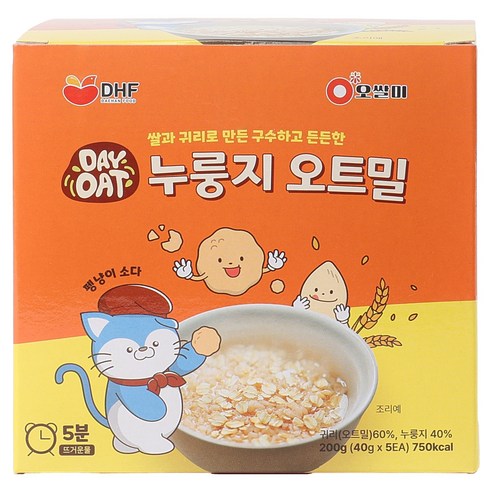 오쌀미 데이오트 누룽지 오트밀 4p, 800g, 1개