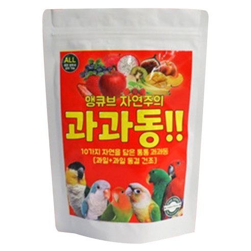리프패럿 앵큐브 자연주의 10가지 과일 동결건조 과과동 앵무새 간식, 30g, 2개
