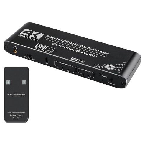 컴스마트 2.0B 2-4 4K 60Hz UHD SPDIF 광 다운스케일 HDMI 분배기, 1개