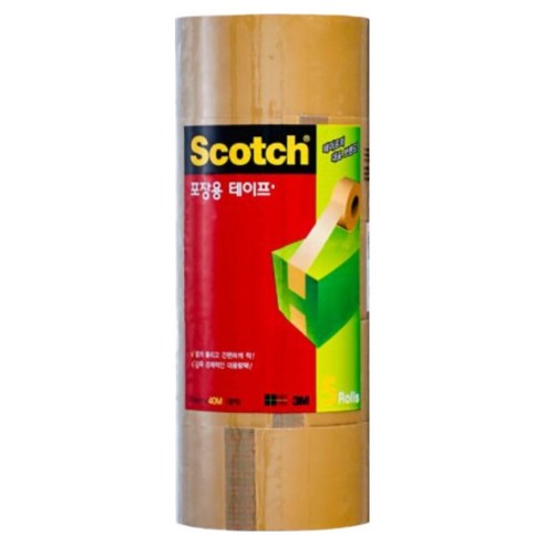 스카치 포장용 테이프 3650 48mm x 40m, 갈색, 5개