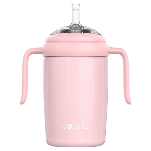 주니 스테인레스 빨대컵, 핑크, 1개, 240ml
