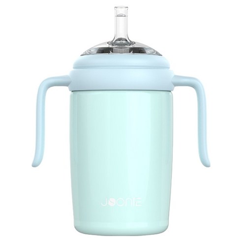 주니 스테인레스 빨대컵, 스카이블루, 1개, 240ml