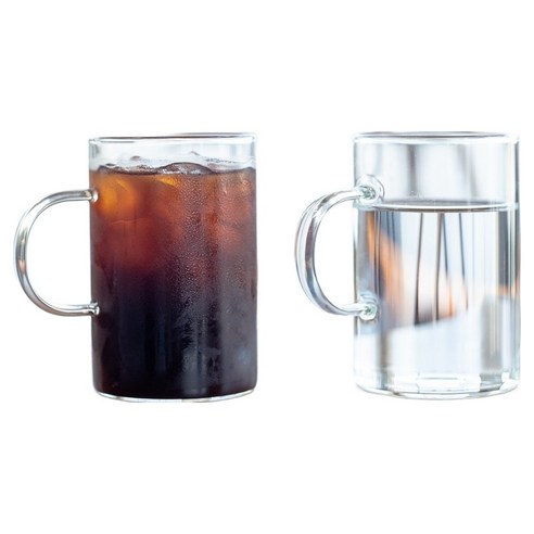 야무진 다용도 내열유리 카페 머그컵 500ml, 투명, 2개