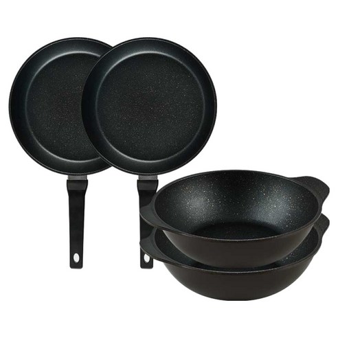 퀸센스 디너 후라이팬 세트 4개, 브라운, 1세트, 28cm 후라이팬 + 28cm 후라이팬 + 28cm 파티웍 + 28cm 파티웍