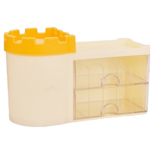 포텐키트 깔끔한 연필꽂이 18.4 x 11.5 x 7.3 cm, 노란색, 1개