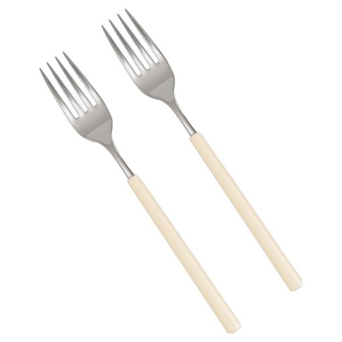 라온누리 식세기 가능한 델라 올스텐 컬러 포크, 아이보리, 2개