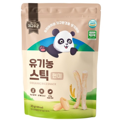 지구로운 유기농 아기 과자 스틱, 1개, 30g, 현미